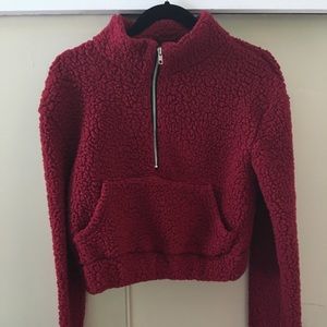 Zaful maroon fleece pullover